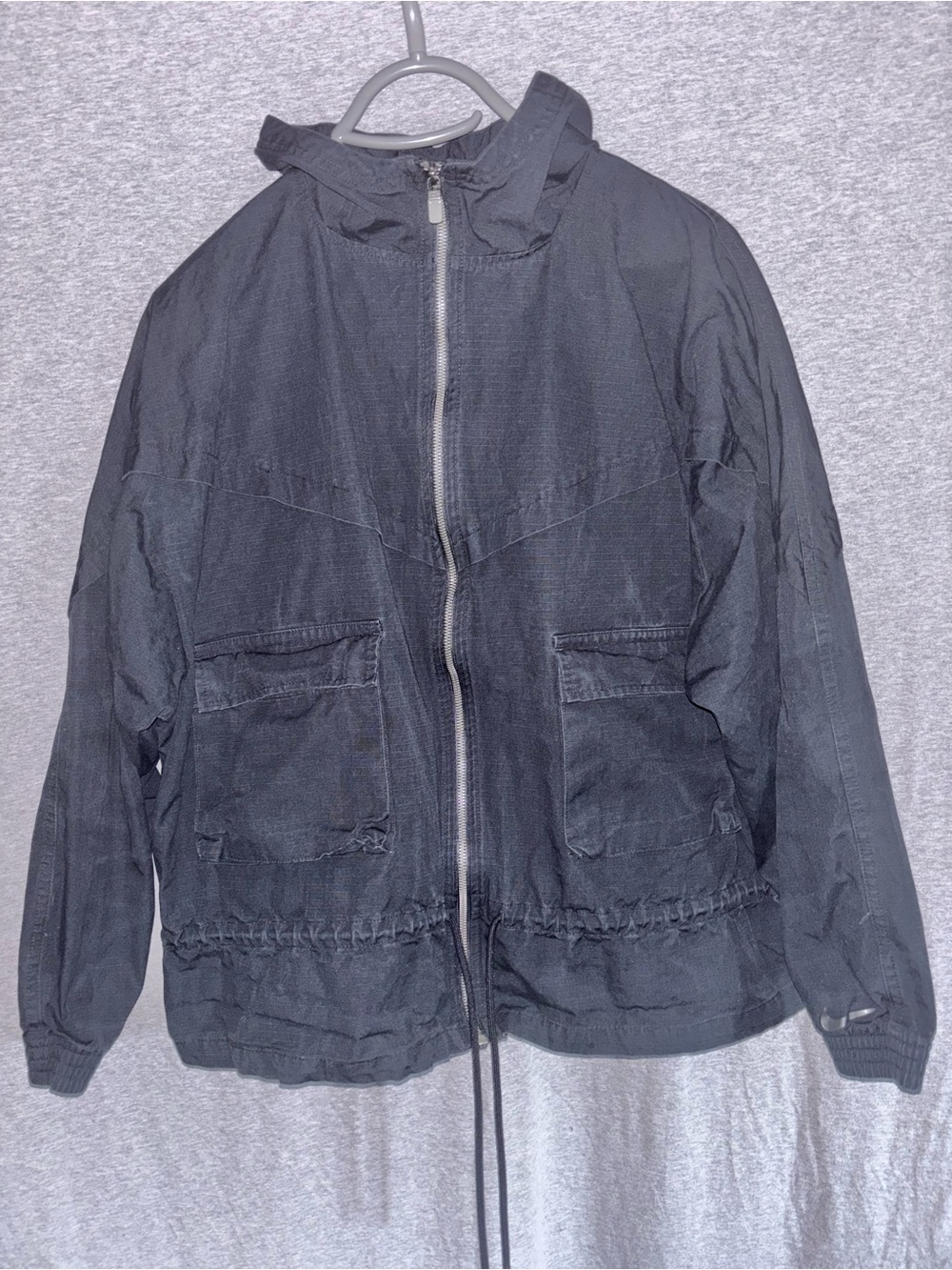 Nike Black Hooded Utility Jacket with Front Pockets